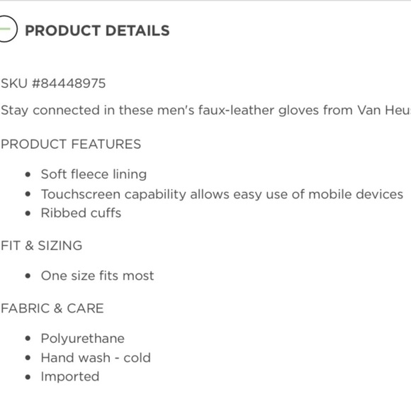 Men’s Van Heusen NWT black faux leather (#9 l/xl #10 m/L) - Picture 5 of 7